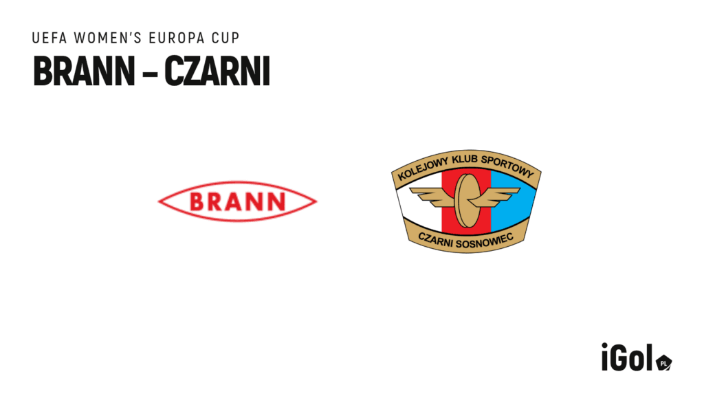 Herby SK Brann i KKS Czarni Sosnowiec obok napisu Brann – Czarni, UEFA Women's Europa Cup
